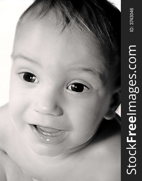 Close up portrait of a baby