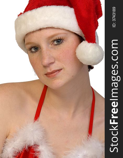 Portrait of a beautiful girl dressed up for christmas. File has a clipping path for your covenience. Portrait of a beautiful girl dressed up for christmas. File has a clipping path for your covenience.