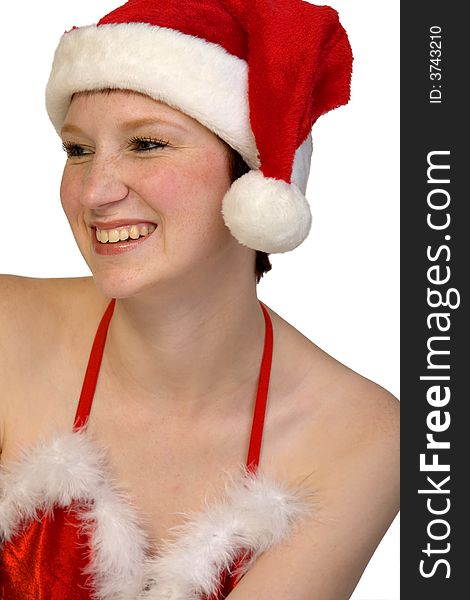 Portrait of a beautiful girl dressed up for Christmas. File has a clipping path for your convenience. Portrait of a beautiful girl dressed up for Christmas. File has a clipping path for your convenience.