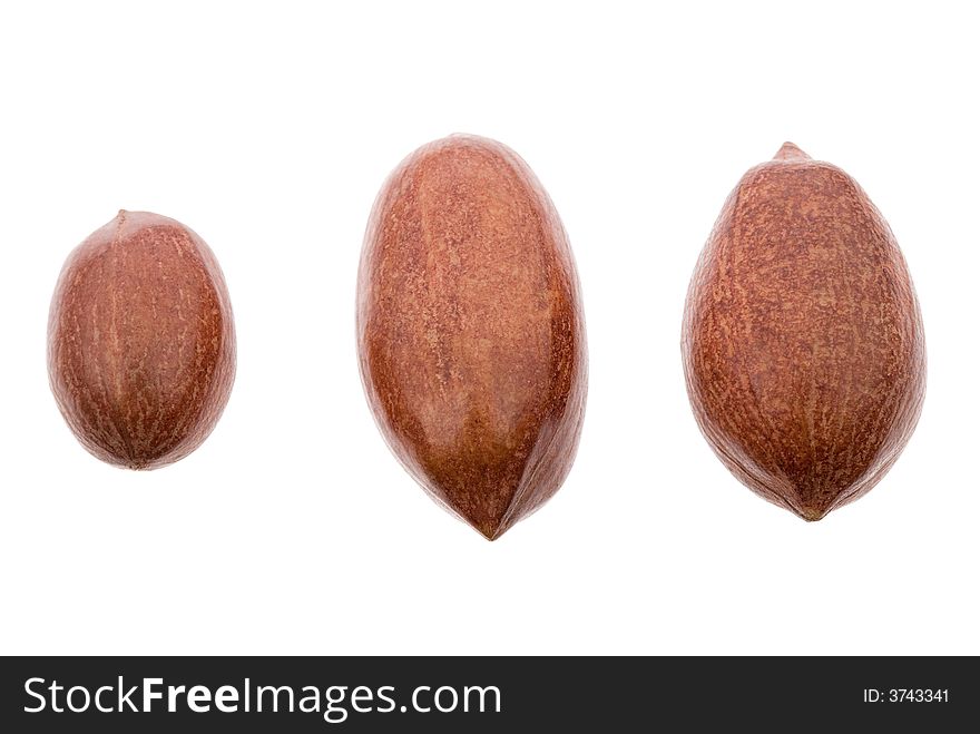 Fresh pecan nuts isolated on a white background