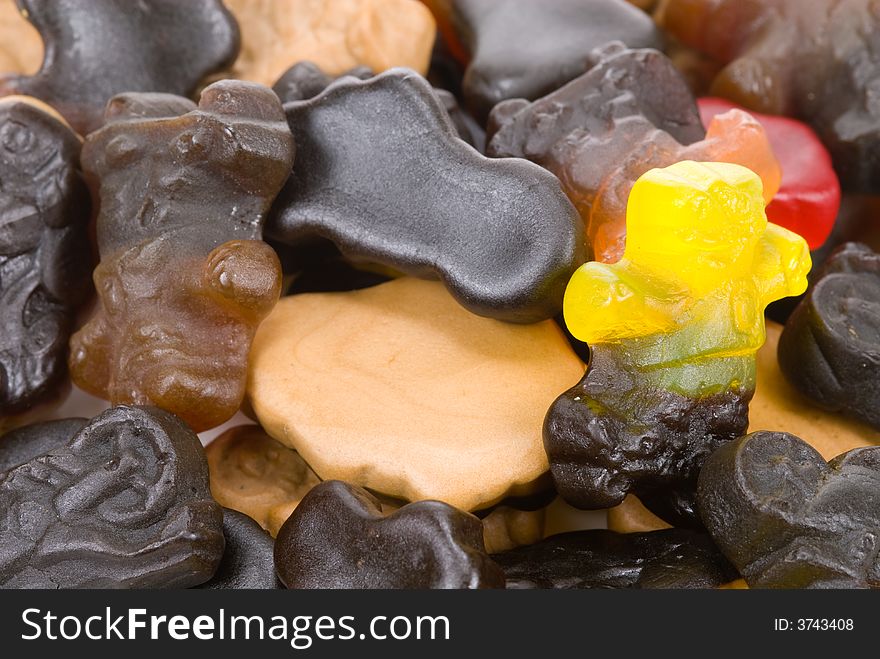 Colorful liquorice candy