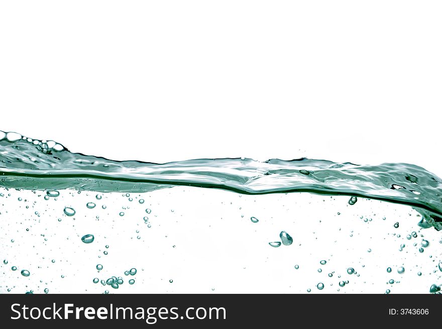 Blue water wave on white background. Blue water wave on white background