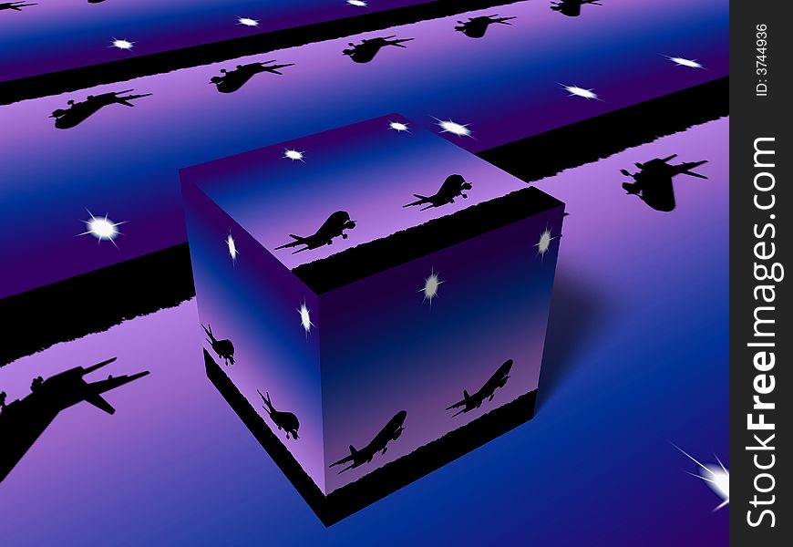 3D cube background design