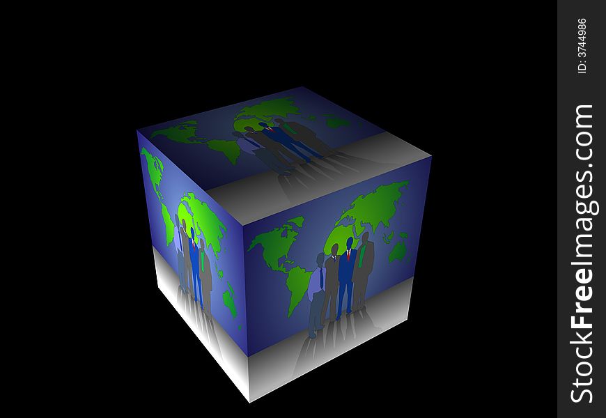 3D cube background design