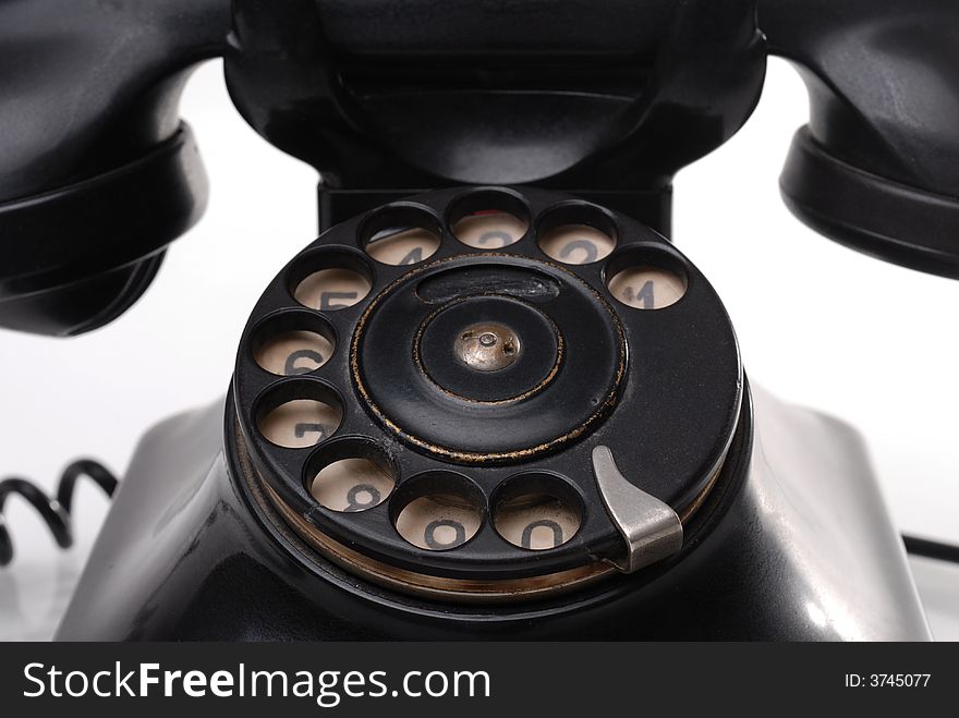 Black antique phone from the past