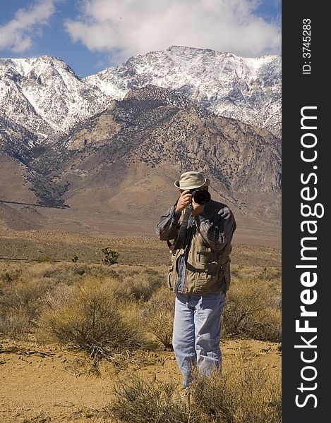 Photographer in the desert