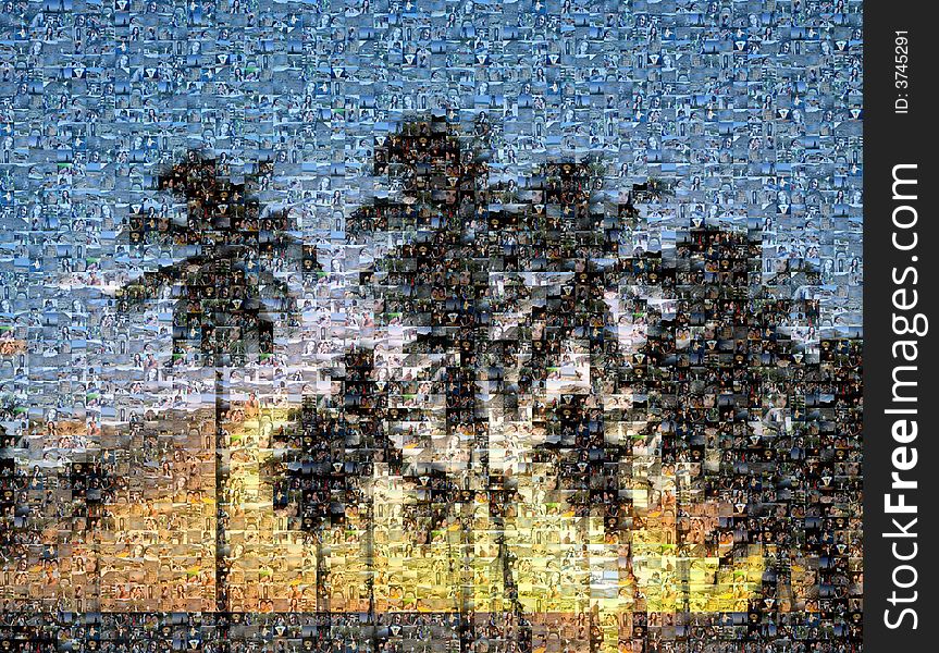 TROPICAL BEACH - MOSAIC IMAGE