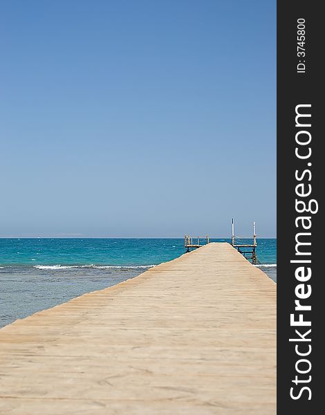 Pontoon on a beach of Red Sea. Pontoon on a beach of Red Sea