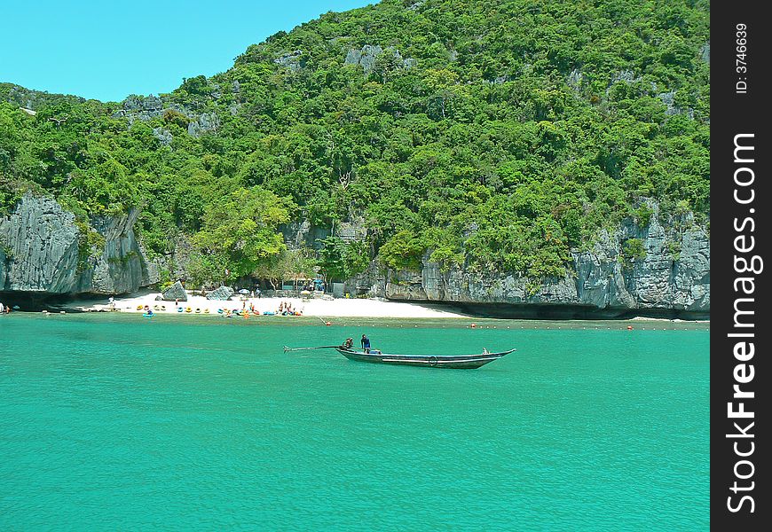 A long tail boat at Ang Thon National Park, Thailand. A long tail boat at Ang Thon National Park, Thailand