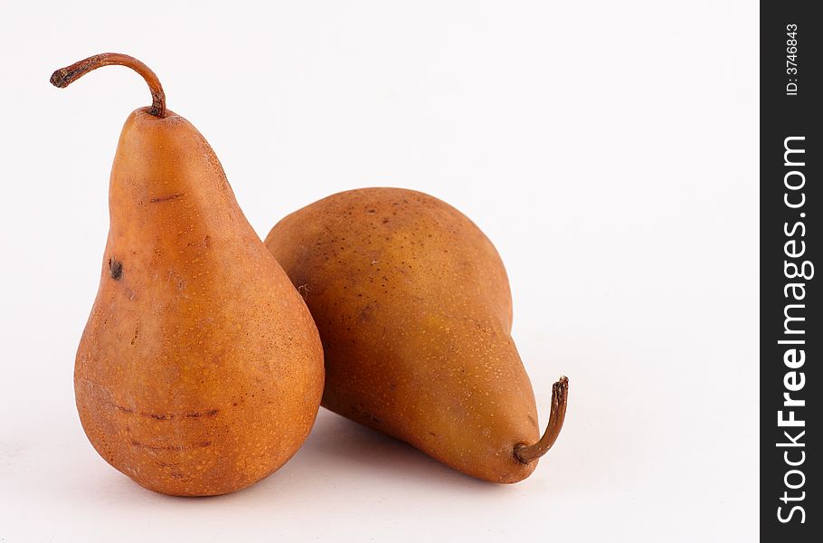 Pair of Pears Ready for Slicing to Eat
