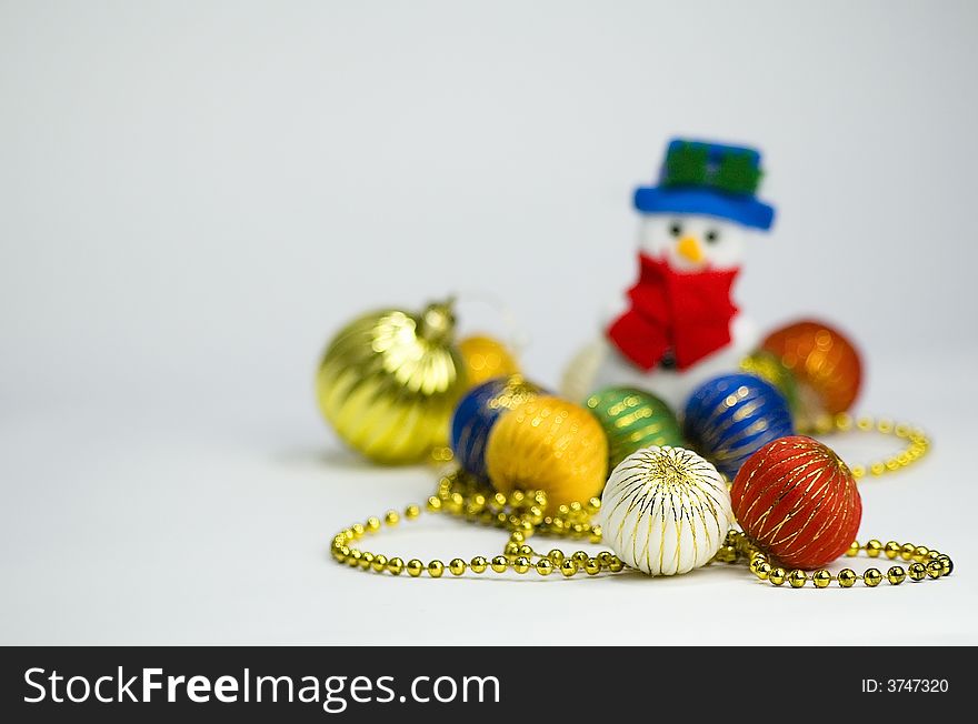 Some Accessories like balls and little snow puppet for Christmas Decoration