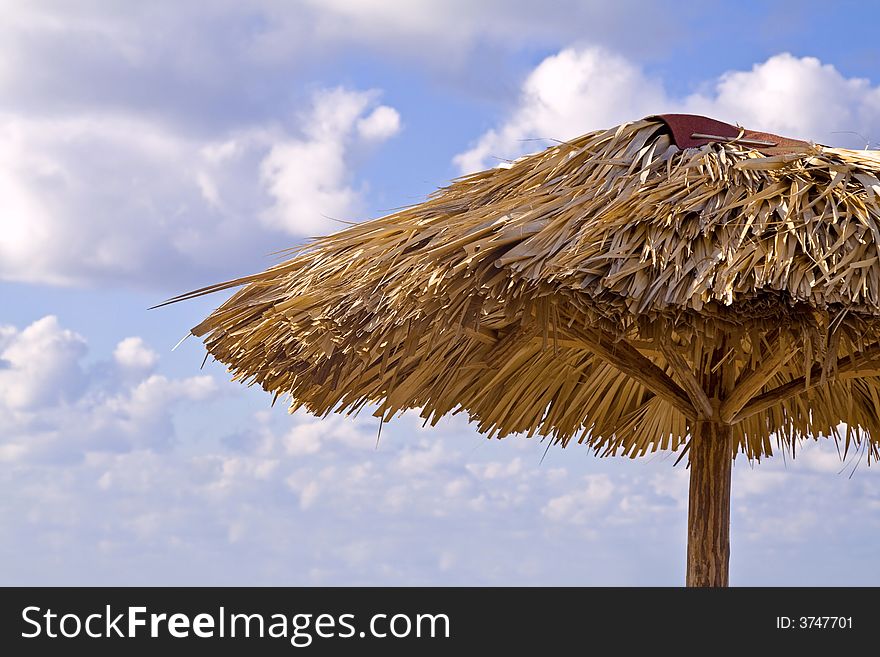 Caribbean vacation beach shade blue sky