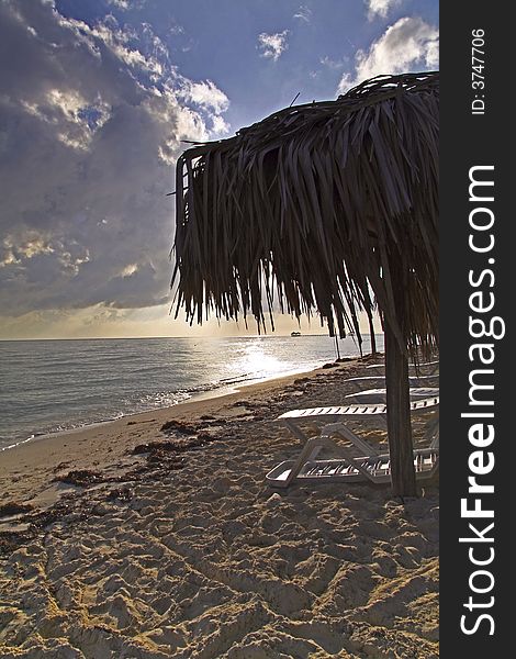 Caribbean vacation beach scene tropics. Caribbean vacation beach scene tropics