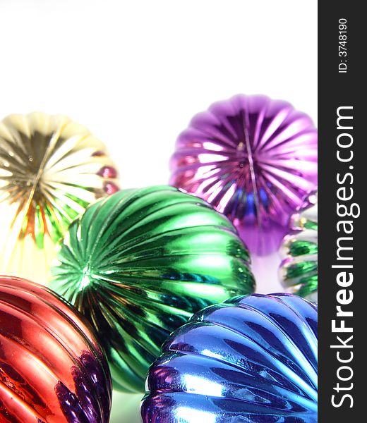 Color decorative new year balls with white background. Color decorative new year balls with white background