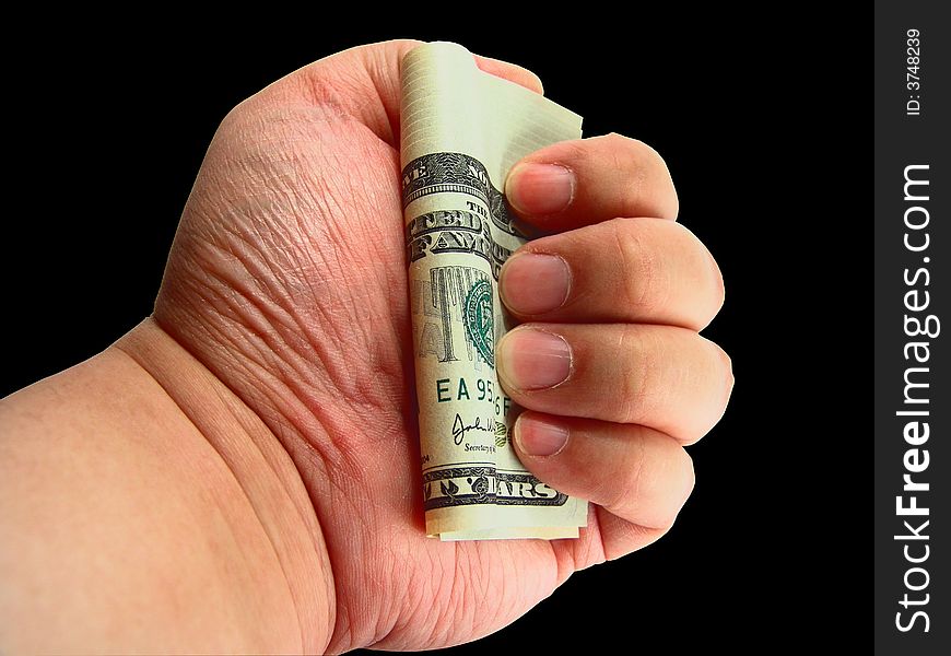 Hand giving or holding US currency (Isolated). Hand giving or holding US currency (Isolated)
