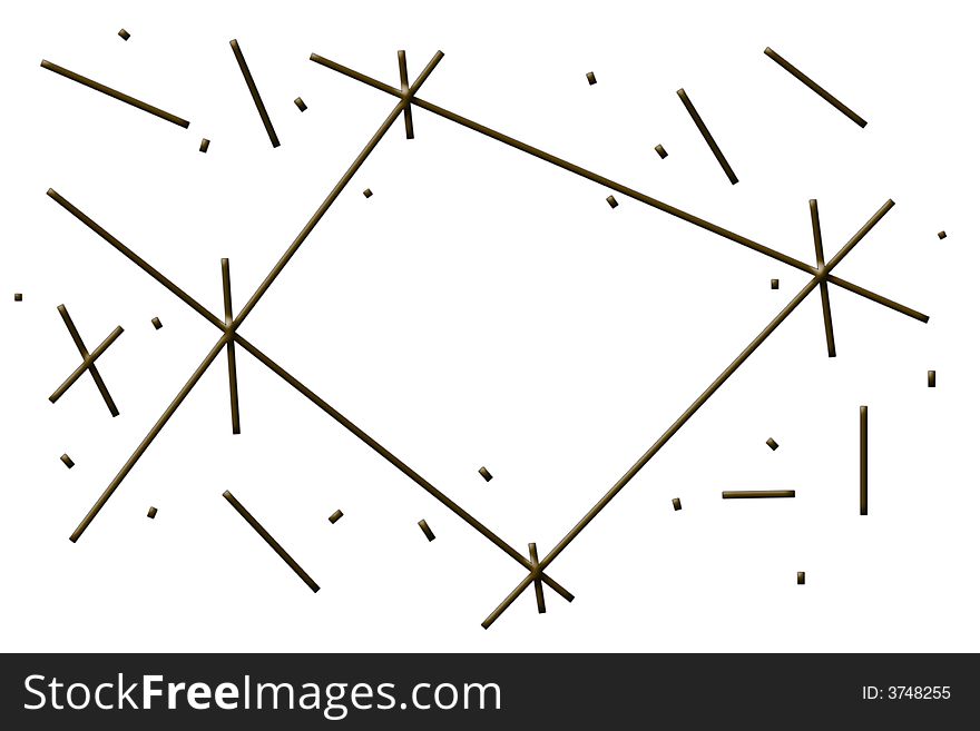 A graphic art frame that looks like sticks. A graphic art frame that looks like sticks.