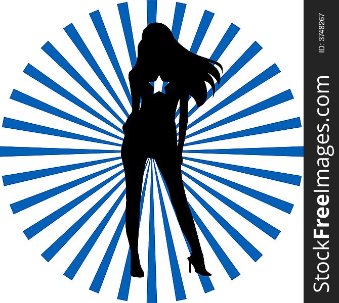 A silhouette of a sensual woman. A silhouette of a sensual woman