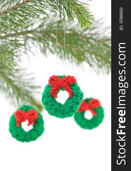 Crocheted Wreath Christmas Decorations