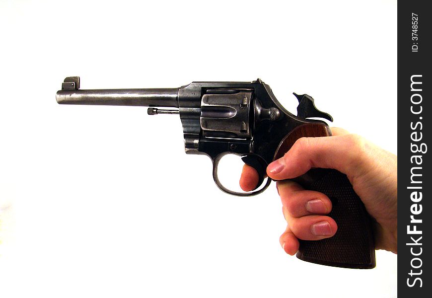 A .38 Revolver in the photographer's hand. A .38 Revolver in the photographer's hand.