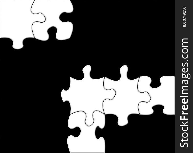 White puzzle on black background powerful metaphor. White puzzle on black background powerful metaphor