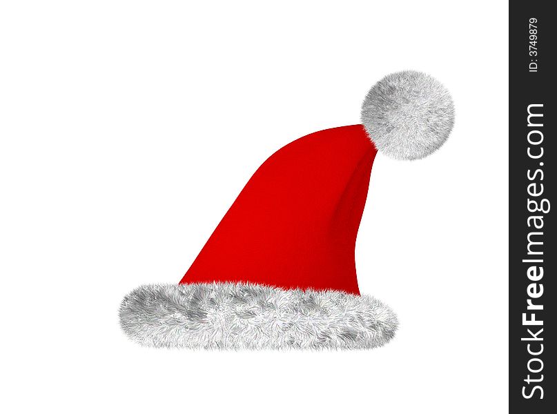 Illustration. Hat of Santa Claus.