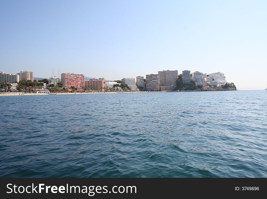 Resort city on coast of Mediterranean sea. Resort city on coast of Mediterranean sea