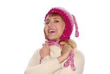 Smiling Blond Girl In Cap Stock Images Smiling Blond Girl In Cap Stock Images