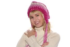 Smiling Blond Girl In Cap Stock Photography Smiling Blond Girl In Cap Stock Photography