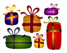 Rustic Folksy Christmas Gifts Clip Art Royalty Free Stock Photography