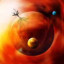 Final Tree On Red Planet Royalty Free Stock Photography Final Tree On Red Planet Royalty Free Stock Photography