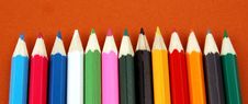 Mixture Of Colour Pencil. On A Brown Background Royalty Free Stock Image Mixture Of Colour Pencil. On A Brown Background Royalty Free Stock Image