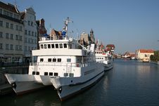 Ship Moored In A European Port Royalty Free Stock Photography Ship Moored In A European Port Royalty Free Stock Photography