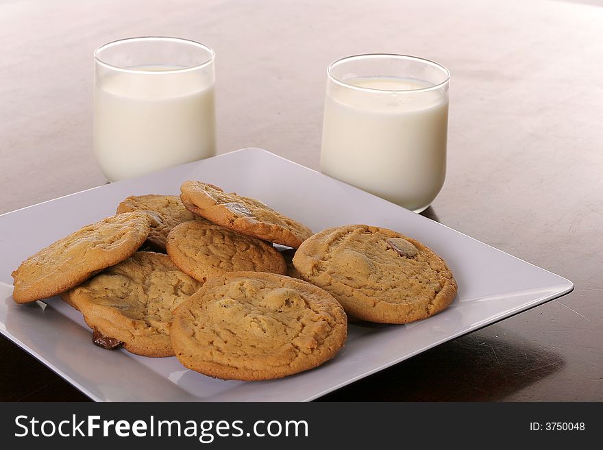 Photo of some cookies & milk