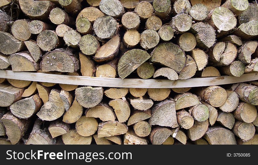 Fire wood stacked at a wall