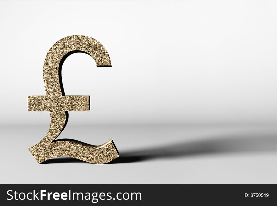 Pound Currency Symbol On White Background