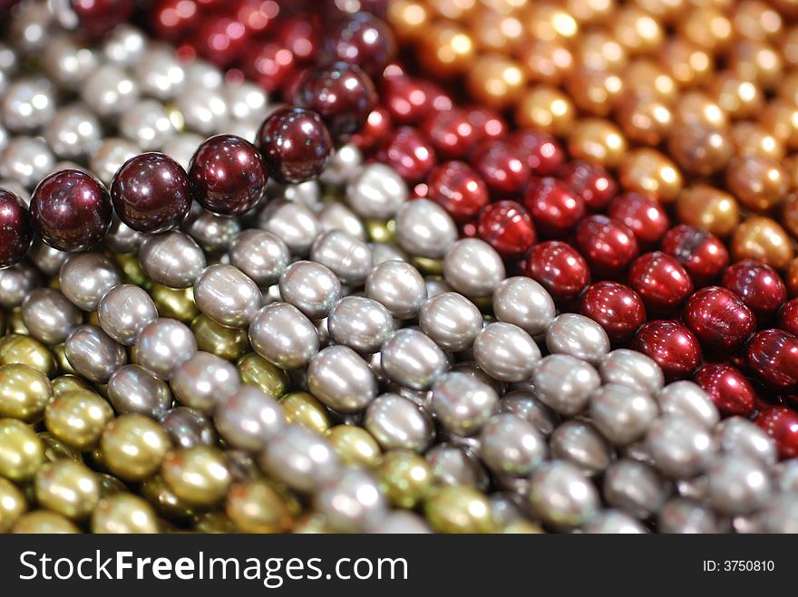 Colorful freshwater pearl strands. Colorful freshwater pearl strands