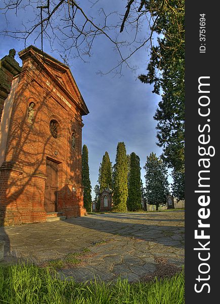 Vertical panorama of the sanctuary of madonna del carmine, piedmont, italy. Vertical panorama of the sanctuary of madonna del carmine, piedmont, italy