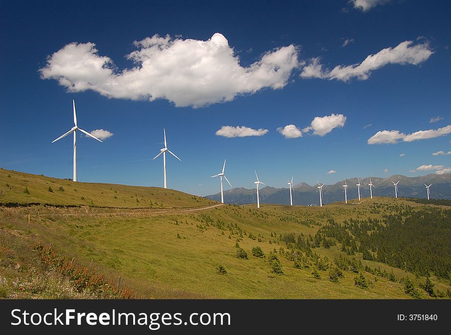 Wind park in the austrian alps, taken summer 2007. Wind park in the austrian alps, taken summer 2007