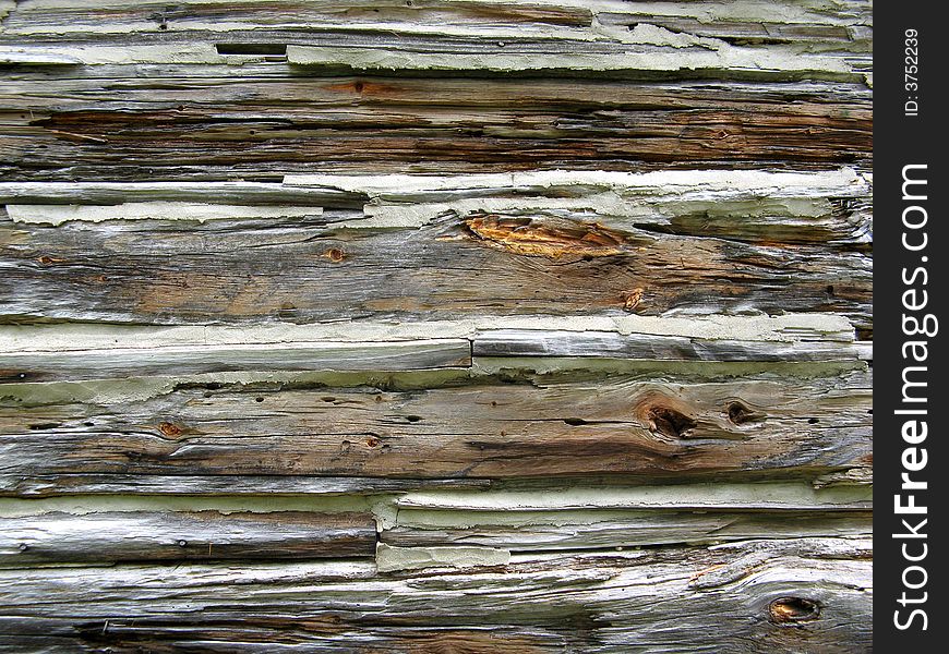 Log building close-up on an old cottage