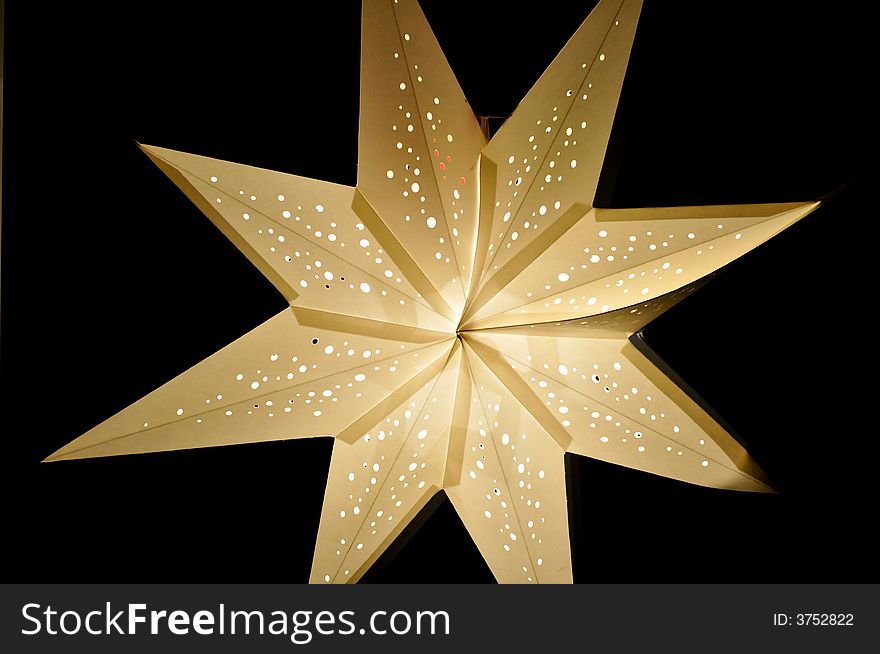 Decorative christmas star light at night. Decorative christmas star light at night