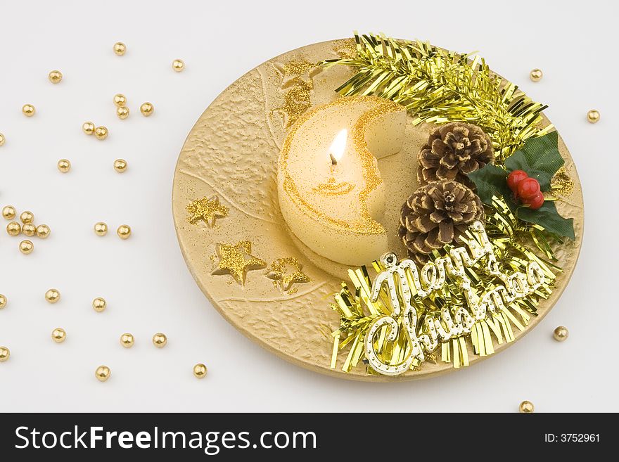 Merry Christmas decoration on the white background
