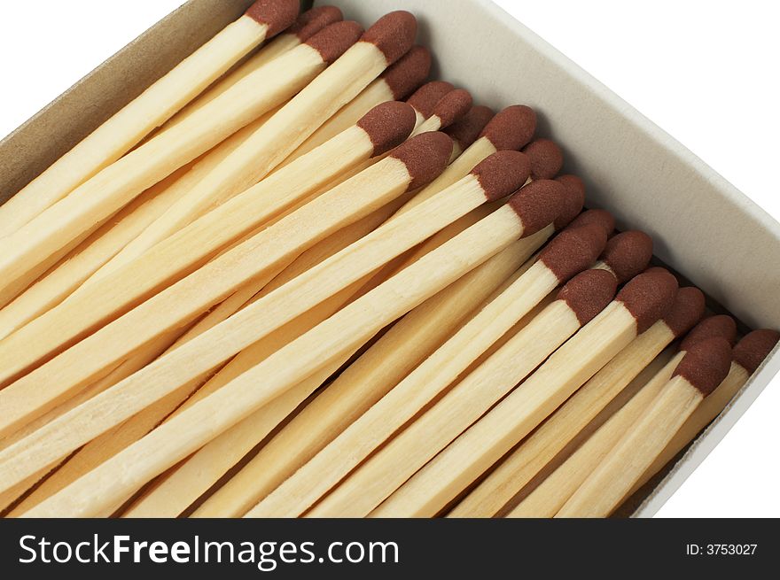 Boxes with matches on a white background