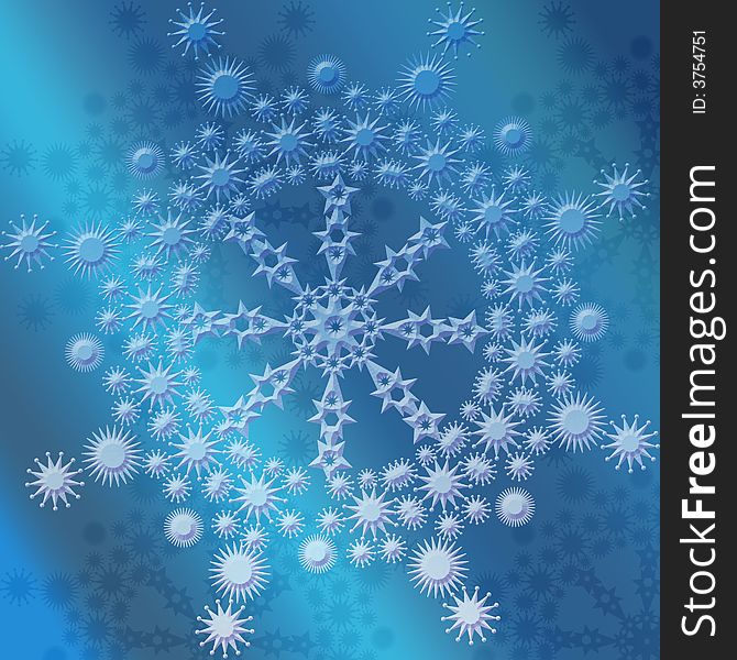 New year composition witch blue snowflakes