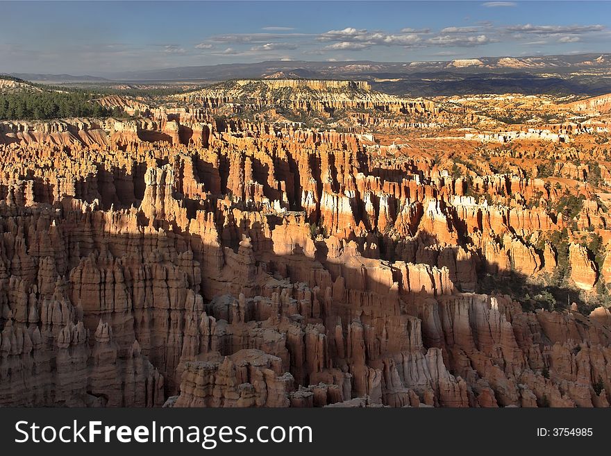 A stone paling in Bryce canyon in state of Utah in the USA. A stone paling in Bryce canyon in state of Utah in the USA