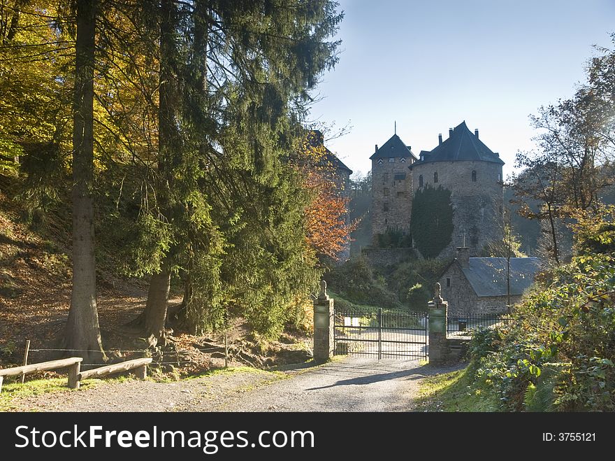 Chateau Reinhardstein, front entrance. Belgium.