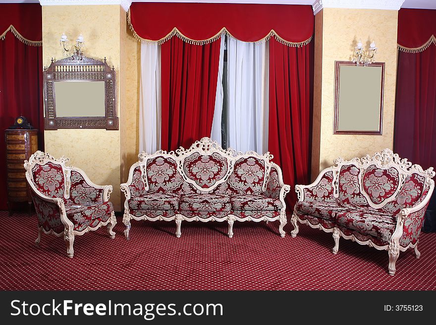 Four elegant and classic style chairs. Four elegant and classic style chairs