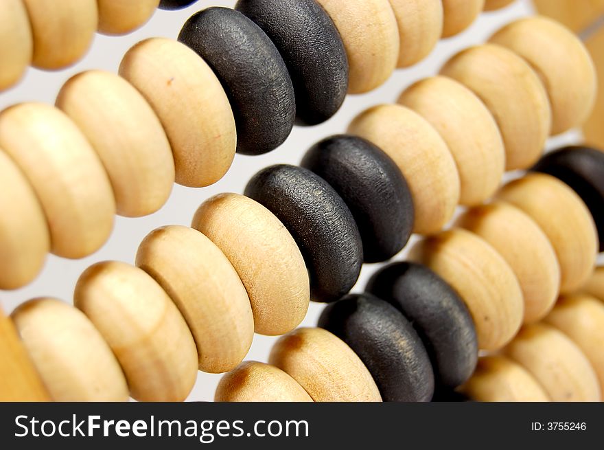 Wooden beads of retro abacus. Wooden beads of retro abacus
