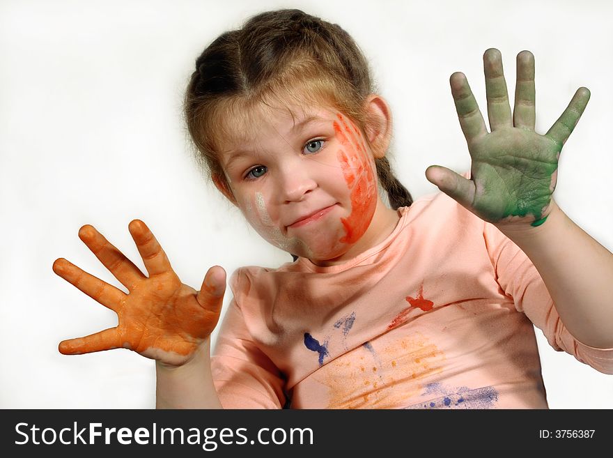 The little multicoloured girl, portrait