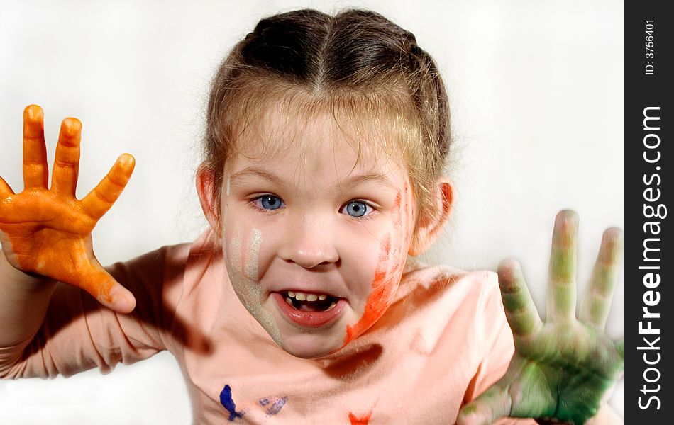 The little multicoloured girl, portrait