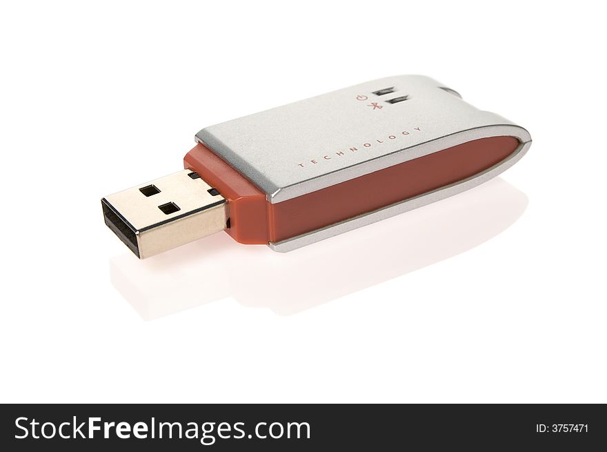 Bluetooth USB key isolated on white
